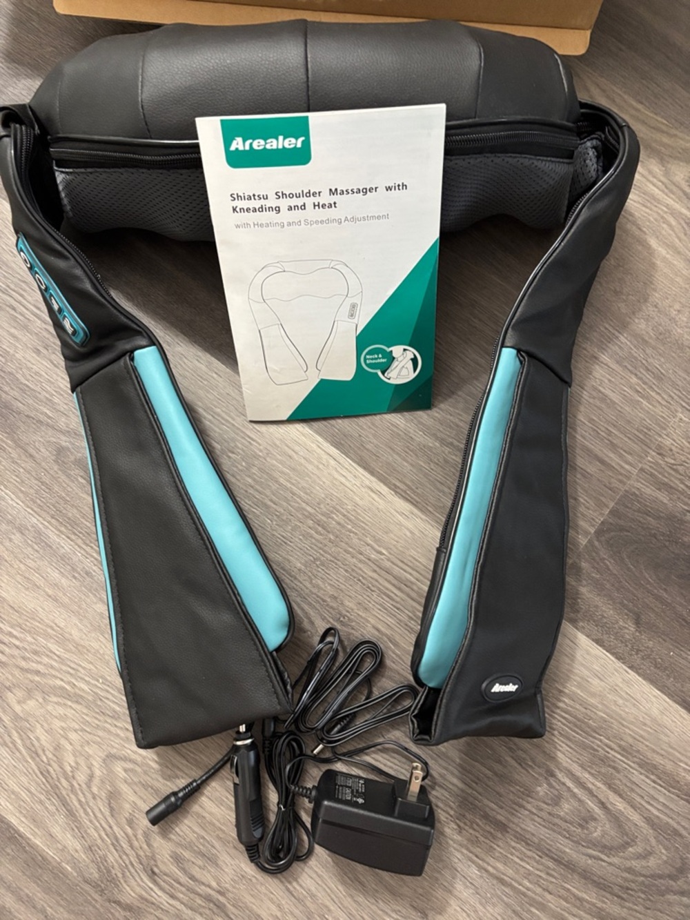 Homedics Black and Teal Neck & Shoulder Shiatsu Massager with Heat